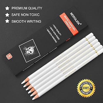 Amazon | MODOLATA ホワイトチャコール鉛筆 アーティスト用 ホワイト